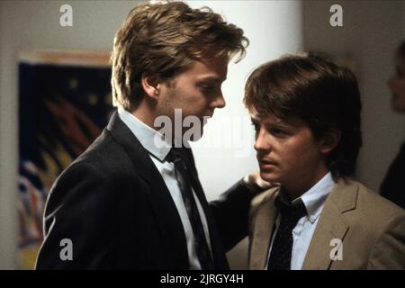 KIEFER SUTHERLAND, Michael J. Fox, Bright Lights Big City, 1988 Foto Stock