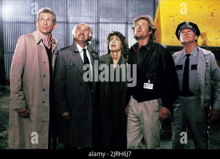 FRANK MARADEN, Peter Michael GOETZ, LINDA HAMILTON, BRIAN KERWIN, JIM GRIMSHAW, KING KONG vive, 1986 Foto Stock