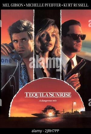 MEL GIBSON, Michelle Pfeiffer, Kurt Russell POSTER, Tequila Sunrise, 1988 Foto Stock