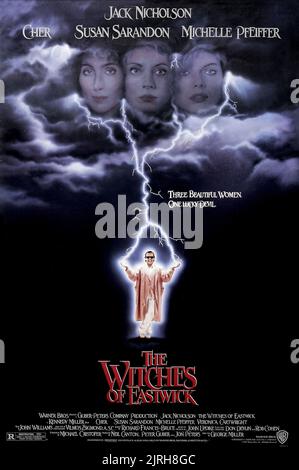 JACK NICHOLSON, Cher, Susan Sarandon, Michelle Pfeiffer POSTER, LE STREGHE DI EASTWICK, 1987 Foto Stock