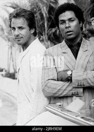 DON JOHNSON e Philip Michael Thomas, Miami Vice, 1984 Foto Stock