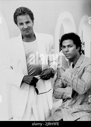 DON JOHNSON e Philip Michael Thomas, Miami Vice, 1984 Foto Stock