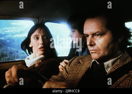 SHELLEY DUVALL, DANNY LLOYD, Jack Nicholson, The Shining, 1980 Foto Stock