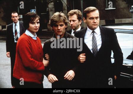 ISABELLA ROSSELLINI, Mikhail Baryshnikov, Jerzy Skolimowski, notti bianche, 1985 Foto Stock