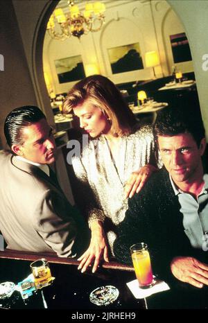 KURT RUSSELL, Michelle Pfeiffer, Mel Gibson, Tequila Sunrise, 1988 Foto Stock