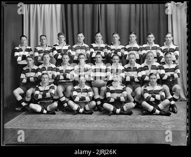 New Plymouth Boys High School First quindici, 1931, di William Oakley. F B Collezione Butler/Crown Studios. Regalo di Frederick B Butler, 1971. Foto Stock