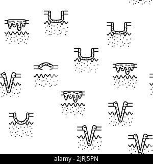 Cicatrice dopo trauma o pattern senza giunture vettoriale di chirurgia Illustrazione Vettoriale