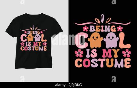 Carino giorno di Halloween Speciale T-shirt grafica con "Halloween" disegno vettore Grafica T-shirt, mag, adesivo, tappetino da parete, ecc Design Vector Graphic Illustrazione Vettoriale