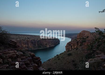 Gandikota Grand Canyon dell'India luogo turistico situato a Kadaba, Andhra pradesh Foto Stock