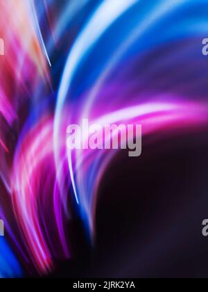 Rete neurale digitale sfondo dello spazio sfocato. Astratto futuristico lucido sfocato colore sfondo astratto. Foto Stock