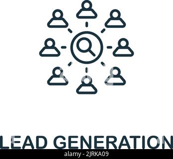 Icona generazione di lead. Linea semplice icona per modelli, web design e infografiche Illustrazione Vettoriale