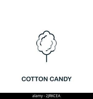 Icona Cotton Candy. Linea semplice icona per modelli, web design e infografiche Illustrazione Vettoriale