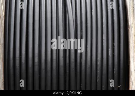 Dettaglio di un cavo in fibra ottica Foto Stock