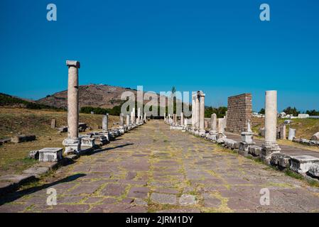 Antica città di Pergamon (Bergama) situata nella città di izmir della Turchia, antica civiltà greca, sito archeologico in turchia Foto Stock