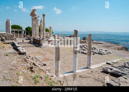 Antica città di Pergamon (Bergama) situata nella città di izmir della Turchia, antica civiltà greca, sito archeologico in turchia Foto Stock