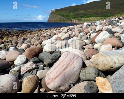 Boulder Beach, Rackwick Bay, Orkney, Scozia Foto Stock