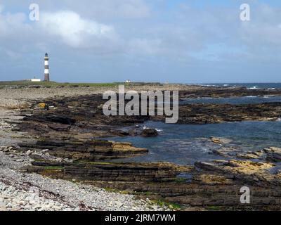 Faro, Nord Ronaldsay, Orkney, Scozia Foto Stock