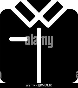 Icona dell'interfaccia utente glyph nera della camicia piegata Illustrazione Vettoriale