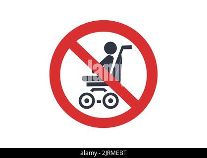 Carrelli per bambini o passeggini non sono ammessi come vettori. Illustrazione Vettoriale