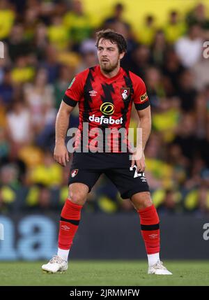 Ben Pearson di AFC Bournemouth - Norwich City / AFC Bournemouth, Carabao Cup, Carrow Road, Norwich, Regno Unito - 23rd agosto 2022 solo per uso editoriale - si applicano le restrizioni DataCo Foto Stock