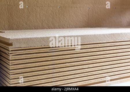 Materiali - sfondo compressa isolanti termici di fibre di canapa Pannelli incollati Foto Stock