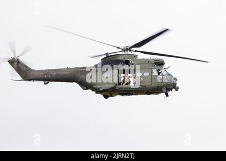 Aerospatiale Westland HC2 Puma supporta l'elicottero della Royal Air Force. Giornata delle famiglie RAF Syerston. Basato su RAF Benson Foto Stock