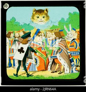 Alice nel paese delle meraviglie (parte 3), che rubò le crostate: Apparve solo la testa del gatto, verso il 1900, Londra, di W. Butcher & Sons, Sir John Tenniel. Foto Stock