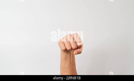 linguaggio dei segni dei sordi e muti, frase - sì Foto Stock