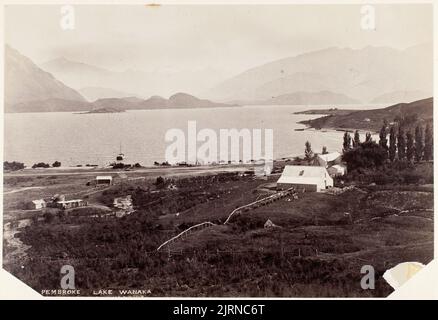 Pembroke - Lago Wanaka, 1870-1880s, Wanaka, Lago, di Burton Brothers. Foto Stock