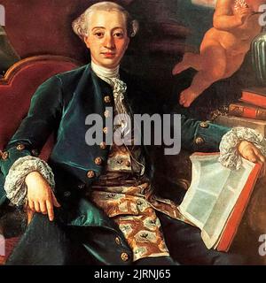 GIACOMO CASANOVA (1725-1798) avventuriero e autore italiano - particolare della pittura di Francesco Narici Foto Stock