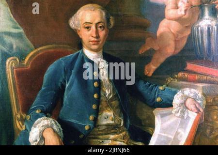 GIACOMO CASANOVA (1725-1798) avventuriero e autore italiano - particolare della pittura di Francesco Narici Foto Stock