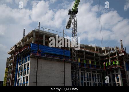 Washington, Stati Uniti. 25th ago, 2022. Una visione generale della costruzione in uno sviluppo residenziale, a Washington, DC, Giovedi, 25 agosto, 2022. (Graeme Sloan/Sipa USA) Credit: Sipa USA/Alamy Live News Foto Stock