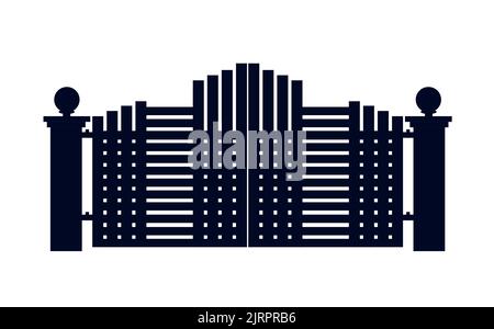 Illustrazione di un gate nero isolato su sfondo bianco Illustrazione Vettoriale
