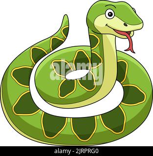 Illustrazione della clipart colorata del cartoon animale Viper Illustrazione Vettoriale