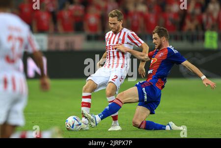 25 agosto 2022, Ungheria, Székesfehérvár, qualificazione della UEFA Europa Conference League, mol Fehervar FC - FC Köln, 4th° turno, Begno Schmitz, Credit: Gabriella Barbara, Alamy Live News. Foto Stock