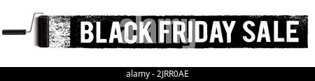 Tratto orizzontale di vernice con rullo per tipografia e pittura - Black Friday sale Illustrazione Vettoriale