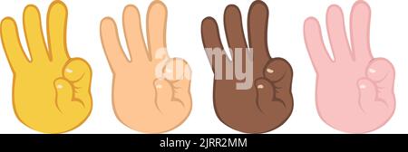 Illustrazione vettoriale di mani di colori diversi che fanno un gesto ok o perfetto Illustrazione Vettoriale