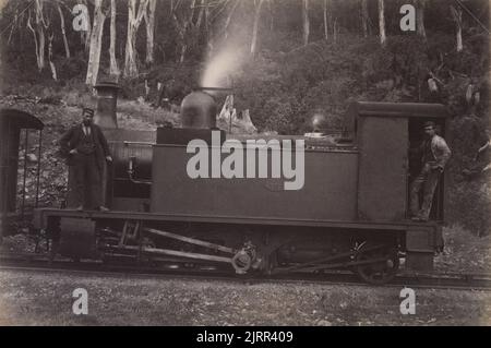 Fell Engine, Rimutaka incline, Wellington, 1880s, Dunedin, Di Burton Brothers. Foto Stock