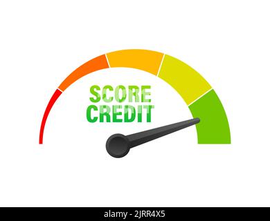 Punteggio di credito scala mostrante un buon valore. Illustrazione Vettoriale. Illustrazione Vettoriale