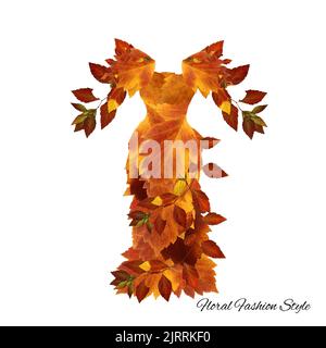 Fantastico abito fatto di fiori alta moda floreale stile Foto Stock