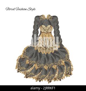 Fantastico abito fatto di fiori alta moda floreale stile Foto Stock