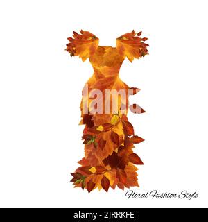 Fantastico abito fatto di fiori alta moda floreale stile Foto Stock