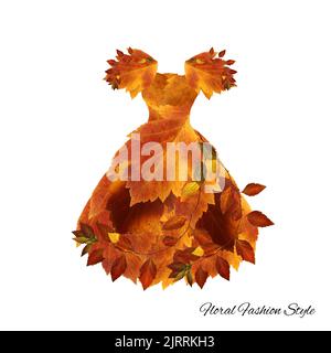 Fantastico abito fatto di fiori alta moda floreale stile Foto Stock