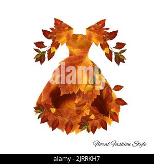 Fantastico abito fatto di fiori alta moda floreale stile Foto Stock