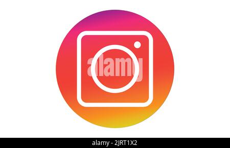 Nuovo logo Instagram stampato su carta. Instagram è un servizio di condivisione di foto e video online per dispositivi mobili. Illustrazione Vettoriale