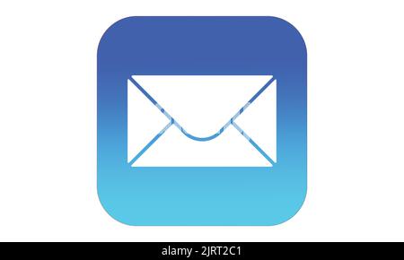 IOS mailing app IOS Icon Vector, sviluppato e mantenuto da Apple Inc Illustrazione Vettoriale