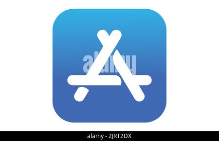 Vettore icone App Store. App Store è una piattaforma di distribuzione digitale, sviluppata e gestita da Apple Inc. Illustrazione Vettoriale