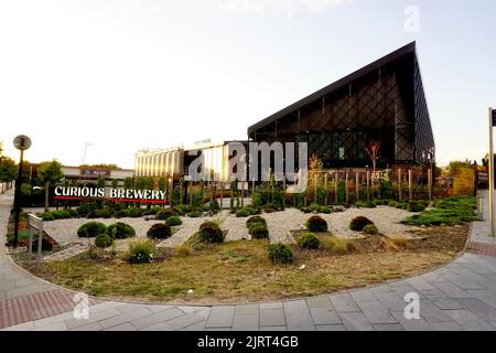 Curioso birrificio ad Ashford, Kent, Regno Unito Foto Stock