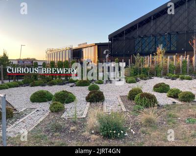 Curioso birrificio ad Ashford, Kent, Regno Unito Foto Stock