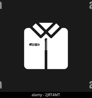 Icona dell'interfaccia utente glyph in modalità scura della camicia piegata Illustrazione Vettoriale